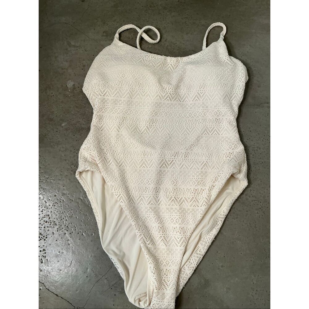 Andie Crochet One Piece Swimsuit | Cream in Medium